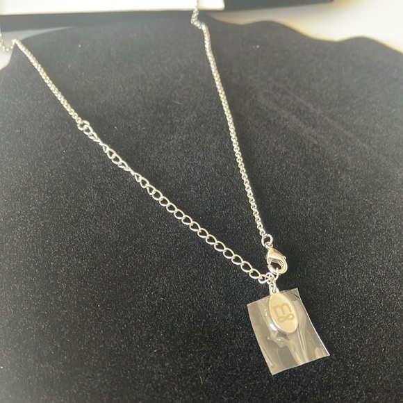 Pink Faux Druzy Droplet Silver Base Necklace - Fairy Sparkle Square Pendant - Picture 3 of 6